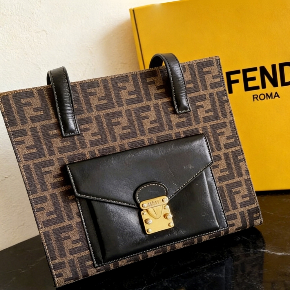 Fendi Vintage Zucca Flip Lock Tote - Picture 6 of 6